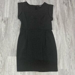 Twenty-One Little Black/ Dark Gray Dress Medium Back Zipper Stretch Knee Length